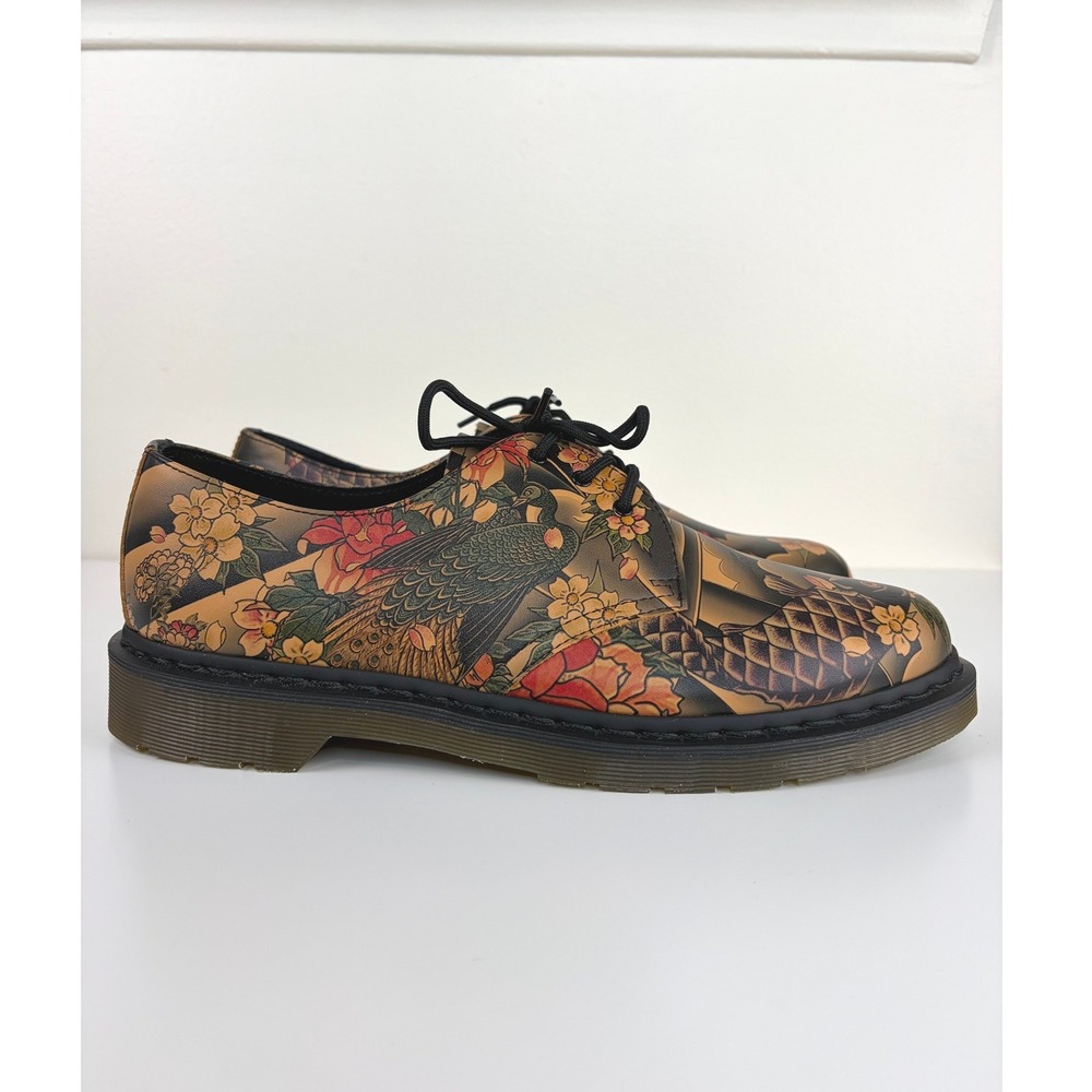 Dr. Martens x Evisu Wagara 1461 Koi Peacock Tattoo Oxford Shoes Mens 13 Rare